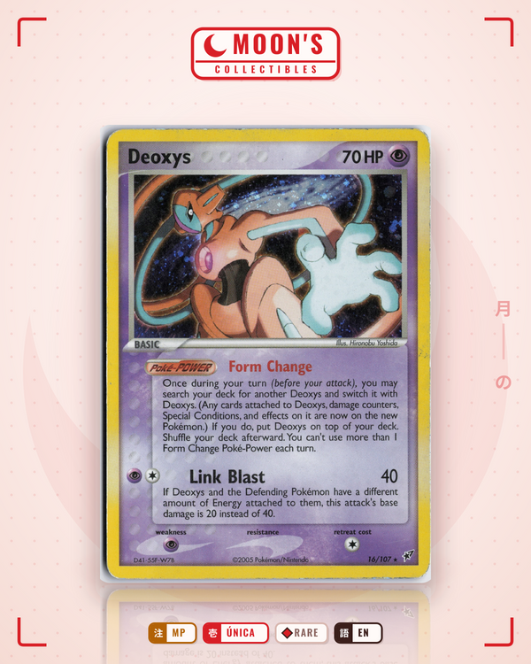 Carta Pokémon Deoxys · Deoxys #16/107 (MP) — pieza única en Moon's Collectibles México