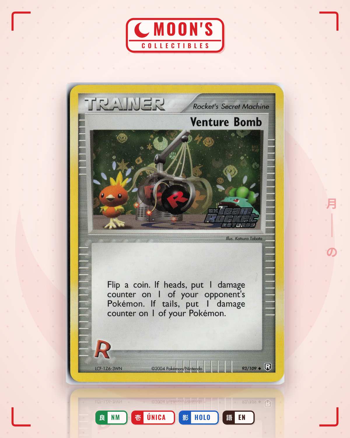 Carta Pokémon Venture Bomb · Team Rocket Returns #93/109 (NM) — pieza única en Moon's Collectibles México
