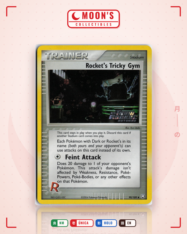 Carta Pokémon Rocket's Tricky Gym · Team Rocket Returns #90/109 (NM) — pieza única en Moon's Collectibles México