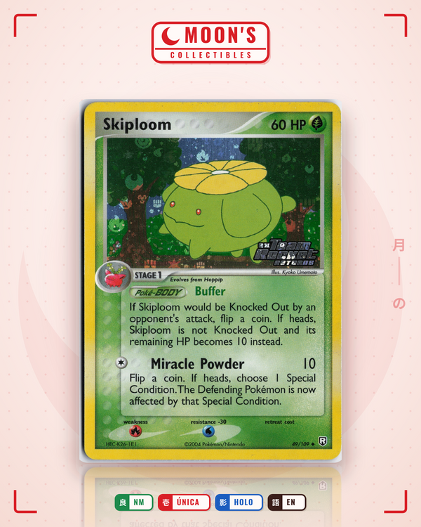 Carta Pokémon Skiploom · Team Rocket Returns #49/109 (NM) — pieza única en Moon's Collectibles México