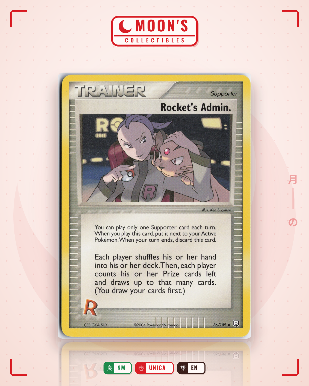 Carta Pokémon Rocket's Admin. · Team Rocket Returns #86/109 (NM) — pieza única en Moon's Collectibles México