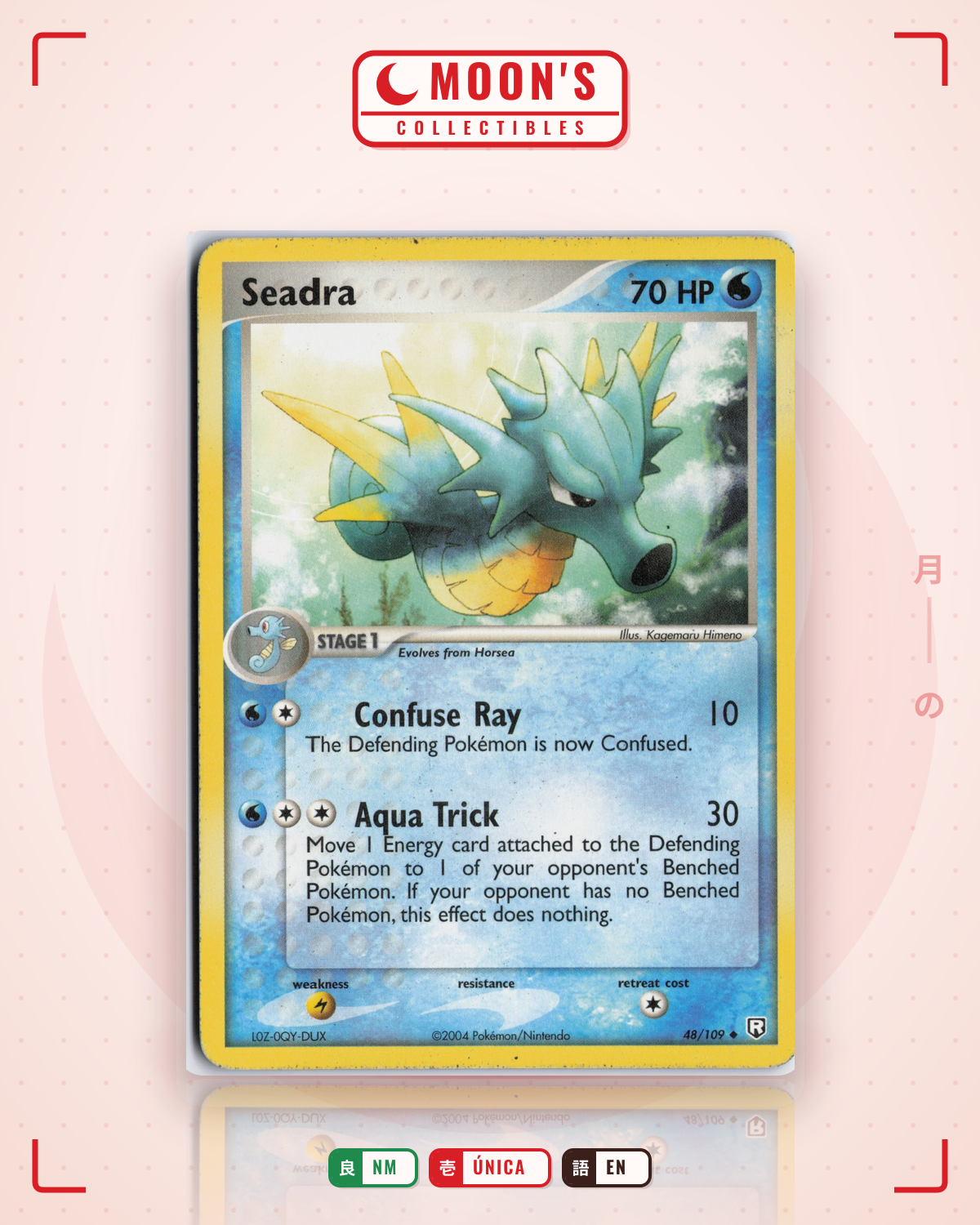 Carta Pokémon Seadra · Team Rocket Returns #48/109 (NM) — pieza única en Moon's Collectibles México