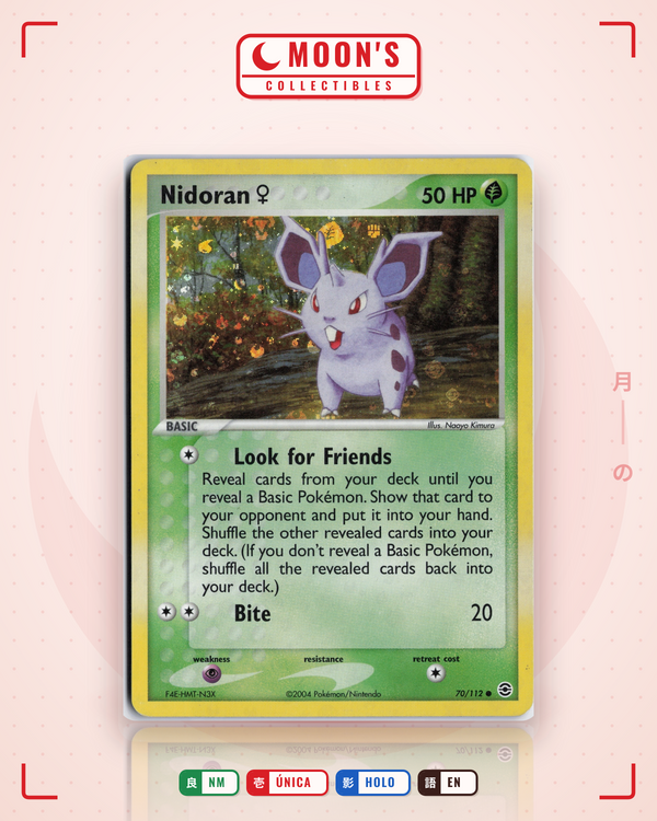 Carta Pokémon Nidoran ♀ · FireRed & LeafGreen #70/112 (NM) — pieza única en Moon's Collectibles México