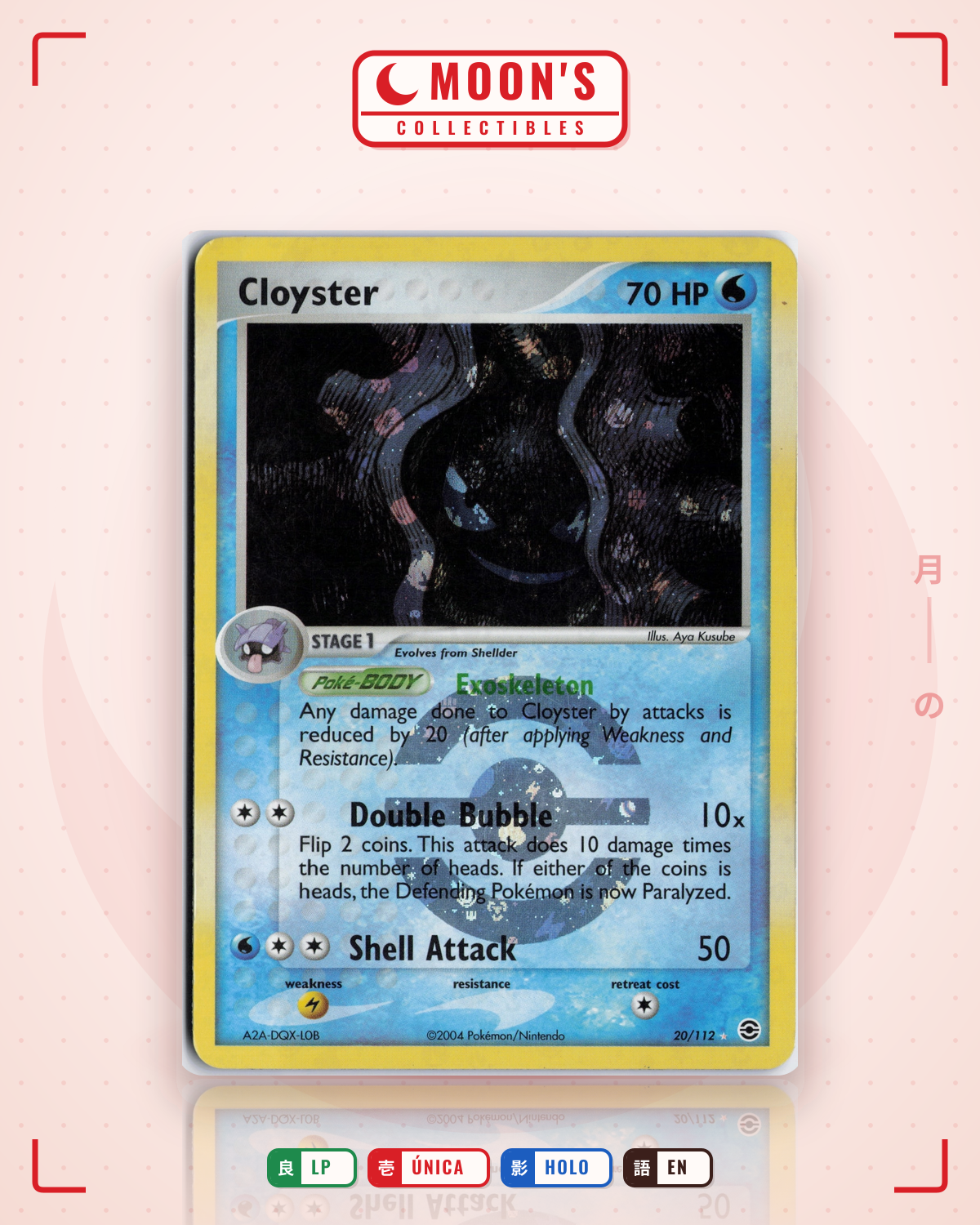 Carta Pokémon Cloyster · FireRed & LeafGreen #20/112 (LP) — pieza única en Moon's Collectibles México