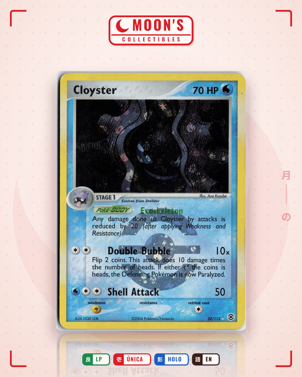Carta Pokémon Cloyster · FireRed & LeafGreen #20/112 (LP) — pieza única en Moon's Collectibles México