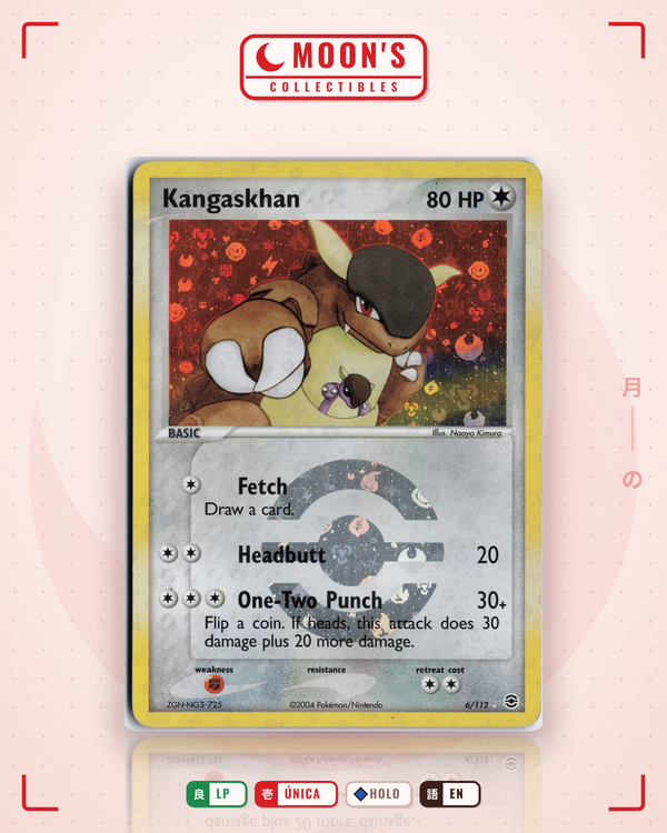 Carta Pokémon Kangaskhan · FireRed & LeafGreen #6/112 (LP) — pieza única en Moon's Collectibles México