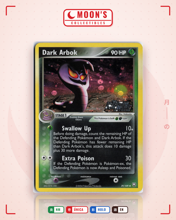 Carta Pokémon Dark Arbok · Team Rocket Returns #29/109 (NM) — pieza única en Moon's Collectibles México