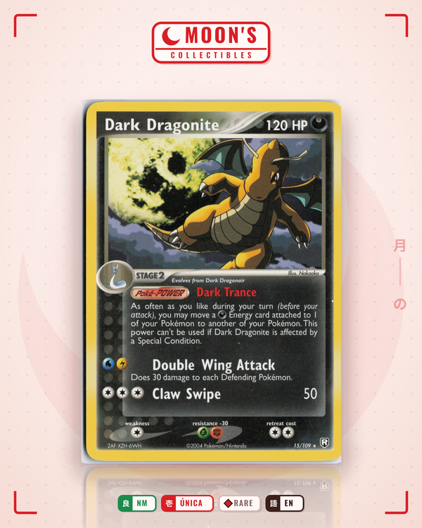 Carta Pokémon Dark Dragonite · Team Rocket Returns #15/109 (NM) — pieza única en Moon's Collectibles México