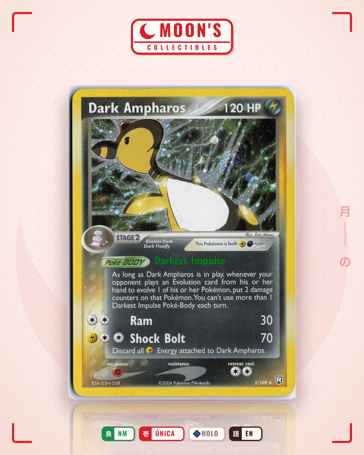 Carta Pokémon Dark Ampharos · Team Rocket Returns #2/109 (NM) — pieza única en Moon's Collectibles México
