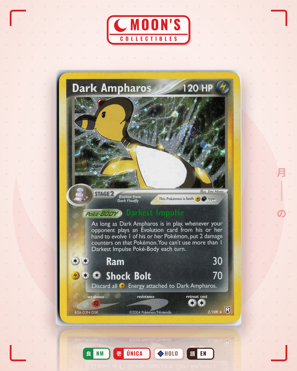 Carta Pokémon Dark Ampharos · Team Rocket Returns #2/109 (NM) — pieza única en Moon's Collectibles México