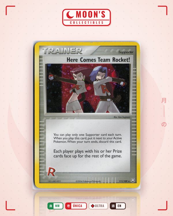 Carta Pokémon Here Comes Team Rocket! · Team Rocket Returns #111/109 (NM) — pieza única en Moon's Collectibles México