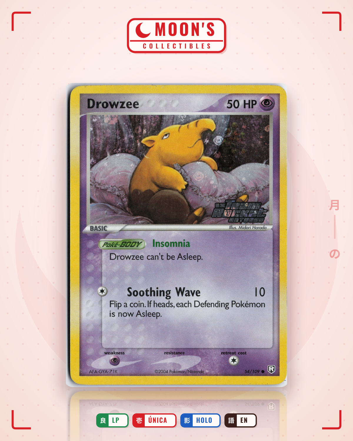 Carta Pokémon Drowzee · Team Rocket Returns #54/109 (LP) — pieza única en Moon's Collectibles México