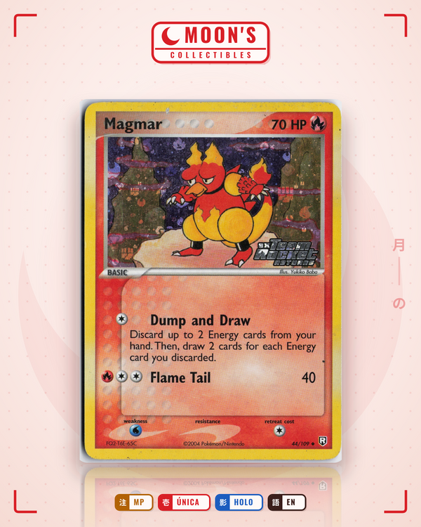 Carta Pokémon Magmar · Team Rocket Returns #44/109 (MP) — pieza única en Moon's Collectibles México