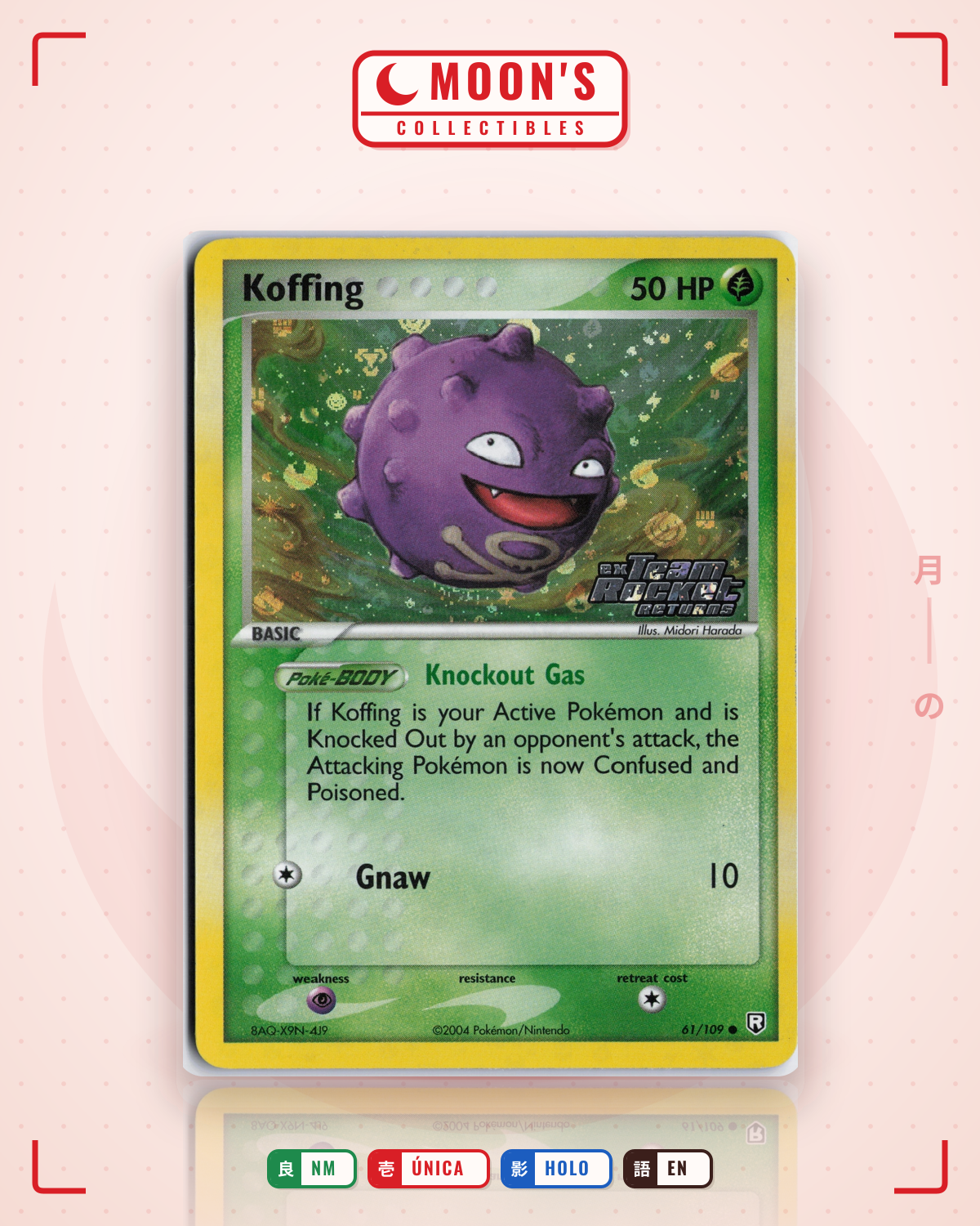 Carta Pokémon Koffing · Team Rocket Returns #61/109 (NM) — pieza única en Moon's Collectibles México