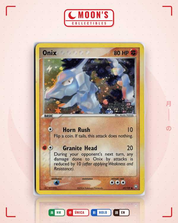 Carta Pokémon Onix · Team Rocket Returns #69/109 (NM) — pieza única en Moon's Collectibles México