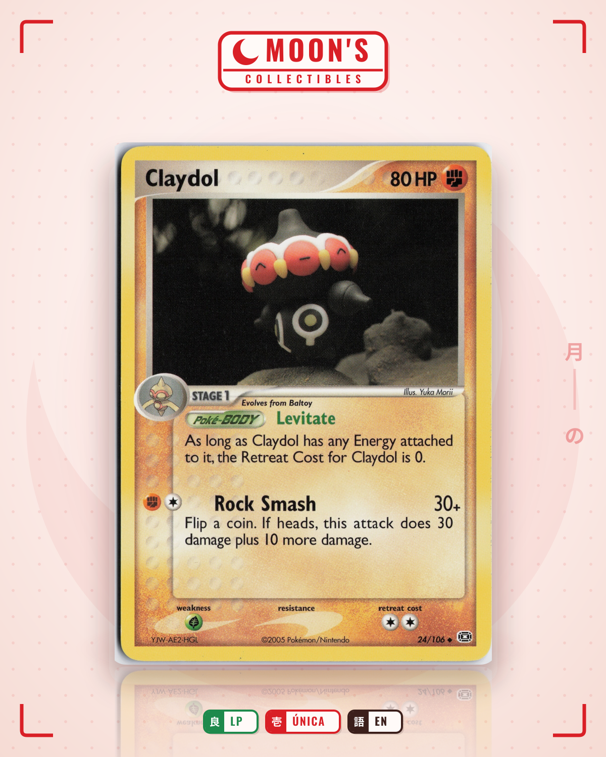 Carta Pokémon Claydol · Emerald #24/106 (LP) — pieza única en Moon's Collectibles México