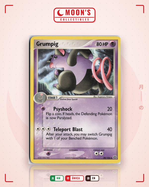 Carta Pokémon Grumpig · Emerald #29/106 (NM) — pieza única en Moon's Collectibles México