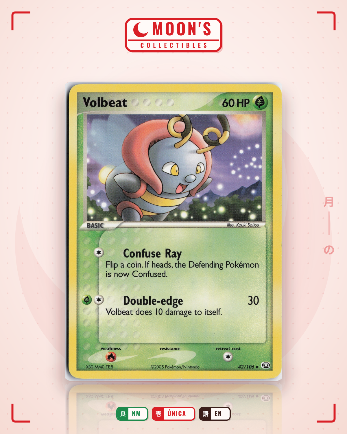 Carta Pokémon Volbeat · Emerald #42/106 (NM) — pieza única en Moon's Collectibles México