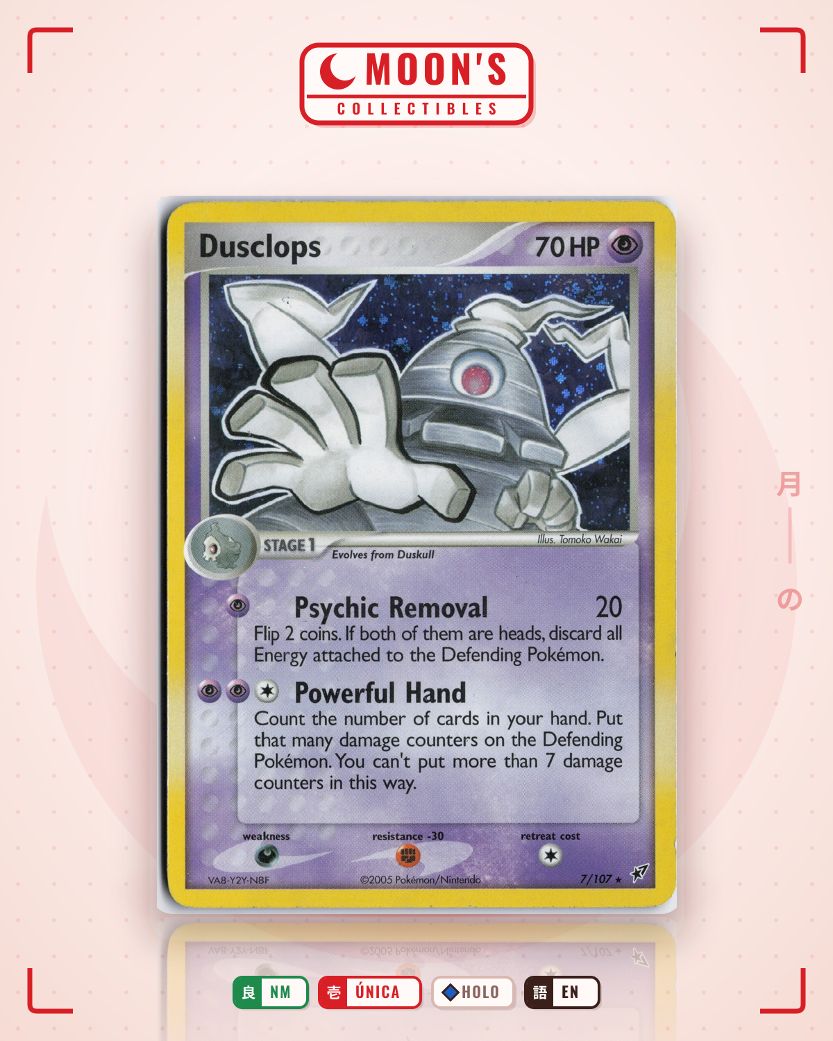 Carta Pokémon Dusclops · Deoxys #7/107 (NM) — pieza única en Moon's Collectibles México