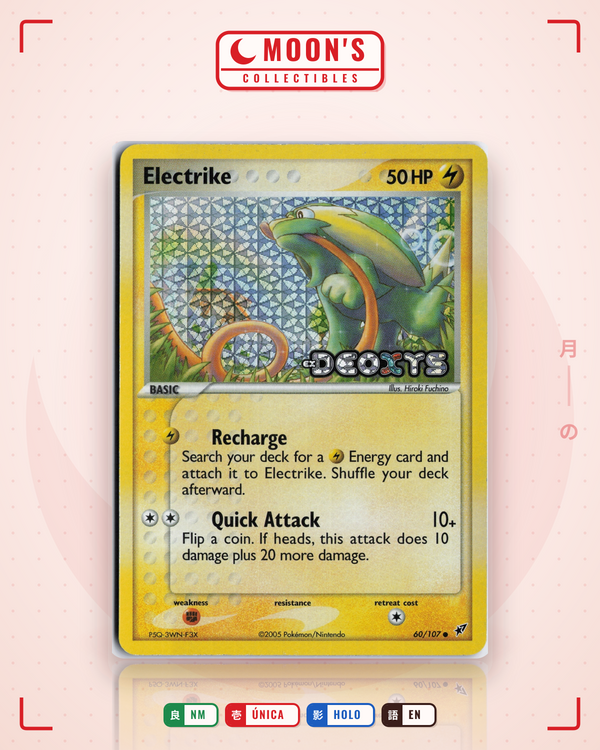 Carta Pokémon Electrike · Deoxys #60/107 (NM) — pieza única en Moon's Collectibles México