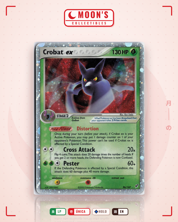 Carta Pokémon Crobat ex · Deoxys #96/107 (LP) — pieza única en Moon's Collectibles México