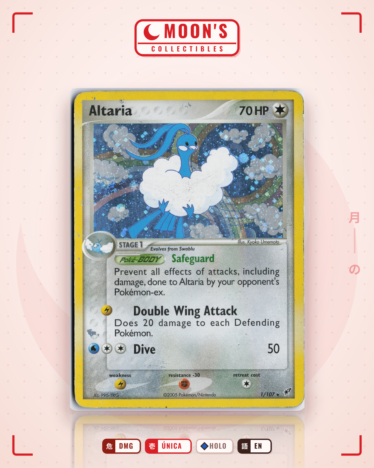 Carta Pokémon Altaria · Deoxys #1/107 (DMG) — pieza única en Moon's Collectibles México