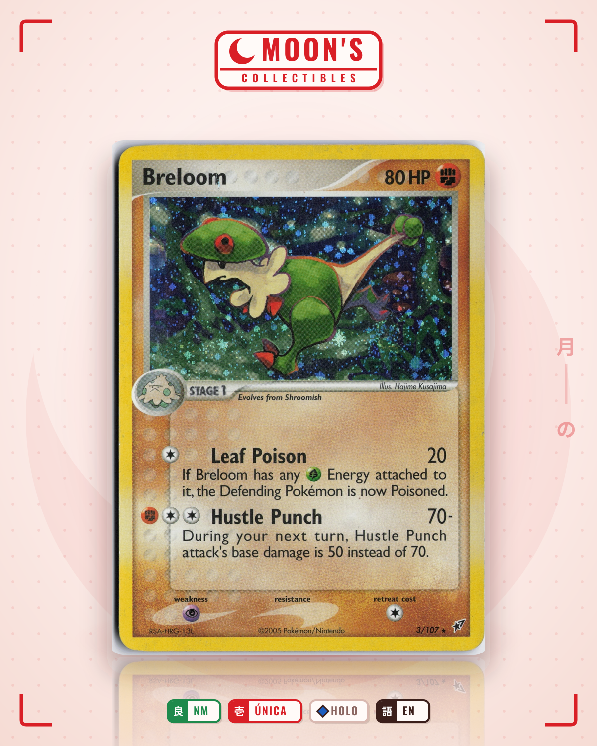 Carta Pokémon Breloom · Deoxys #3/107 (NM) — pieza única en Moon's Collectibles México