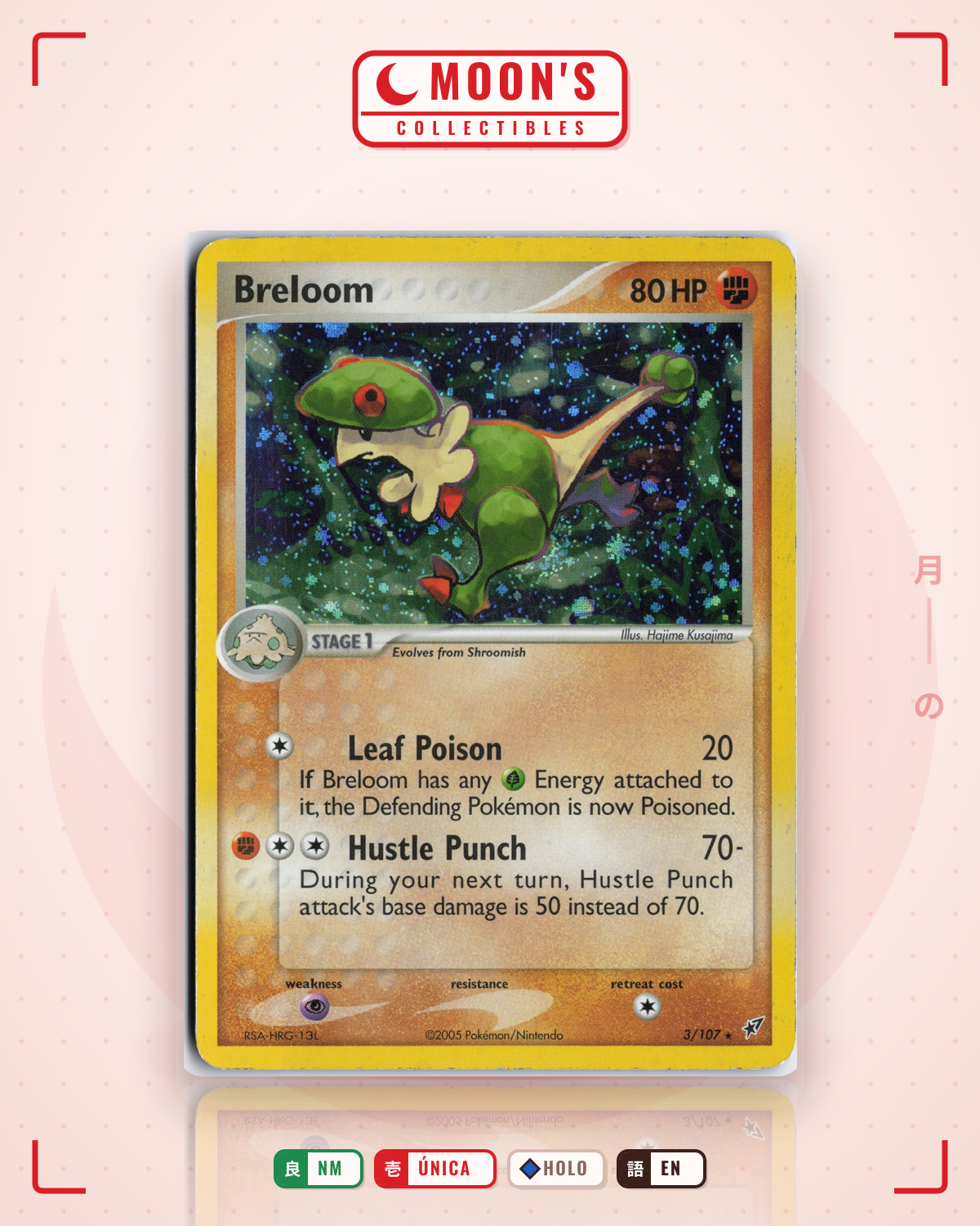 Carta Pokémon Breloom · Deoxys #3/107 (NM) — pieza única en Moon's Collectibles México