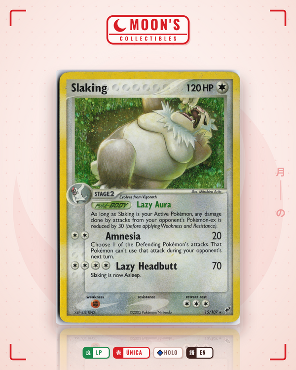 Carta Pokémon Slaking · Deoxys #15/107 (LP) — pieza única en Moon's Collectibles México
