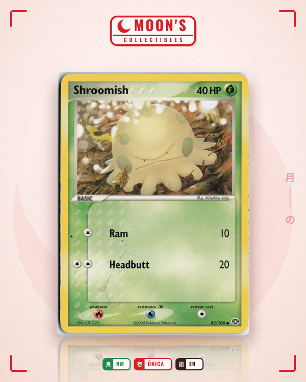 Carta Pokémon Shroomish · Emerald #63/106 (NM) — pieza única en Moon's Collectibles México
