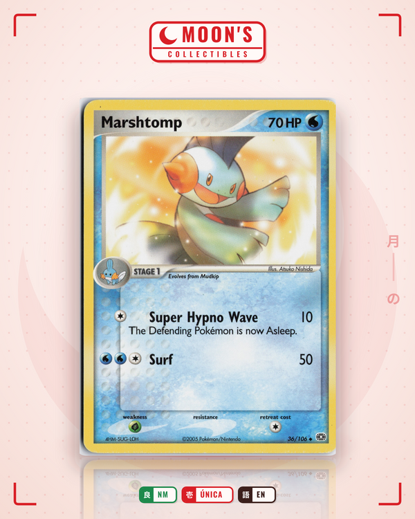 Carta Pokémon Marshtomp · Emerald #36/106 (NM) — pieza única en Moon's Collectibles México