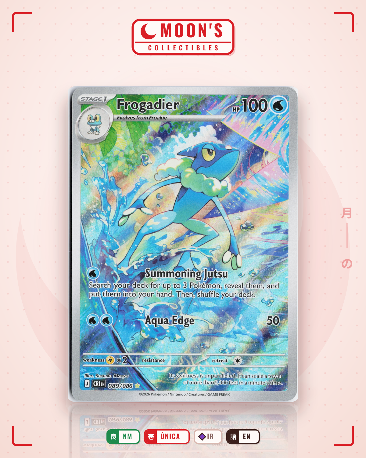Carta Pokémon Frogadier · Chaos Rising #089/086 (NM) — pieza única en Moon's Collectibles México