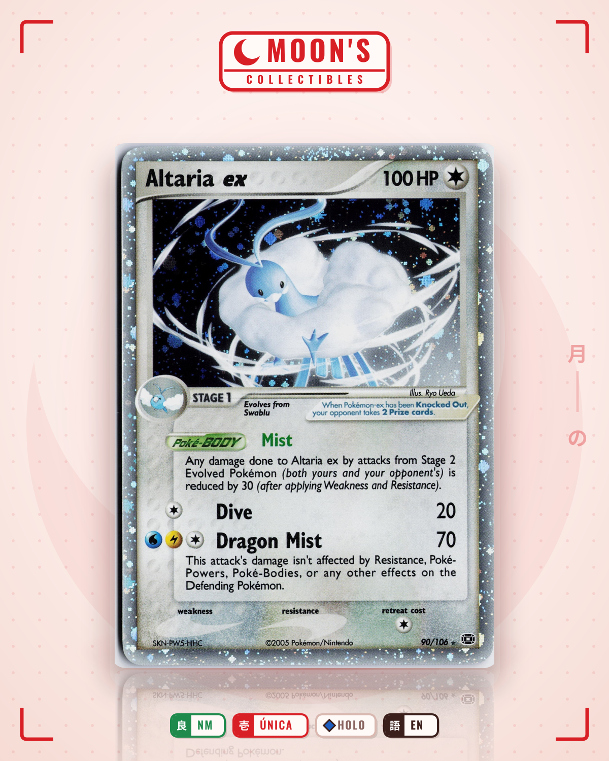 Carta Pokémon Altaria ex · Emerald #90/106 (NM) — pieza única en Moon's Collectibles México