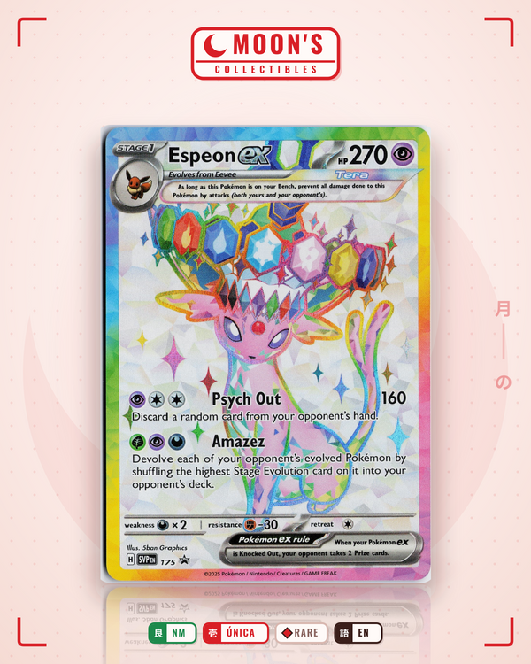 Carta Pokémon Espeon ex · Scarlet & Violet Black Star Promos #175 (NM) — pieza única en Moon's Collectibles México