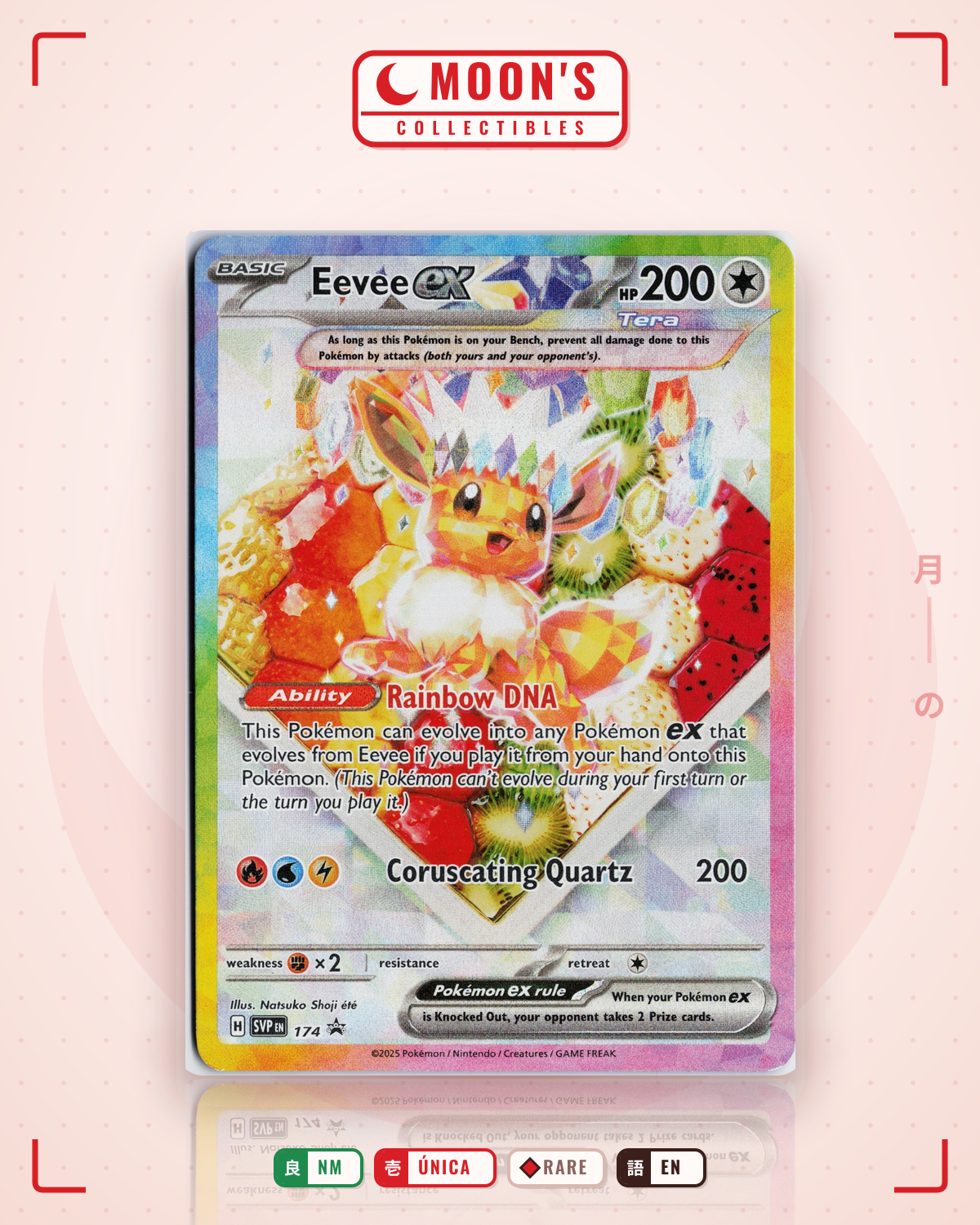 Carta Pokémon Eevee ex · Scarlet & Violet Black Star Promos #174 (NM) — pieza única en Moon's Collectibles México