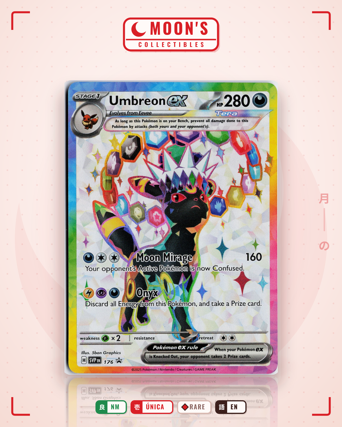 Carta Pokémon Umbreon ex · Scarlet & Violet Black Star Promos #176 (NM) — pieza única en Moon's Collectibles México