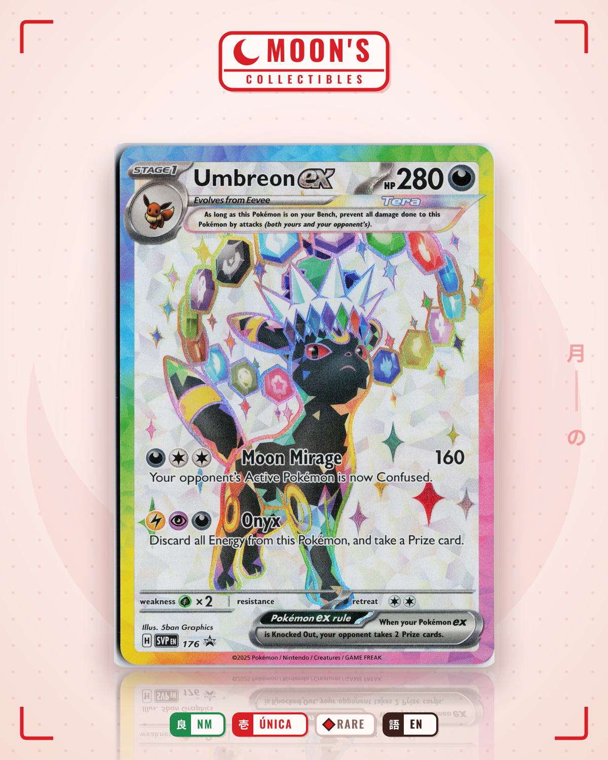 Carta Pokémon Umbreon ex · Scarlet & Violet Black Star Promos #176 (NM) — pieza única en Moon's Collectibles México