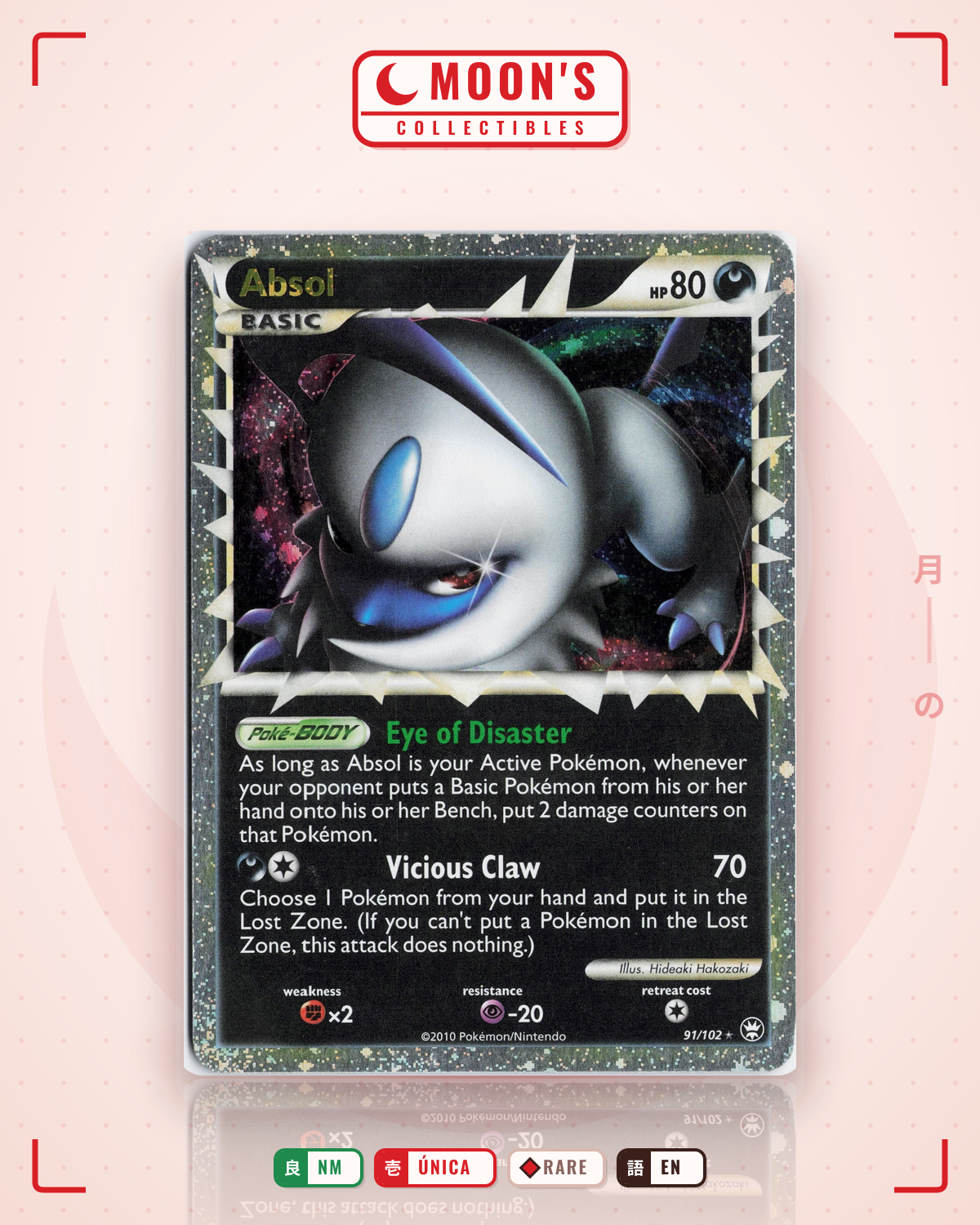 Carta Pokémon Absol · HS—Triumphant #91/102 (NM) — pieza única en Moon's Collectibles México