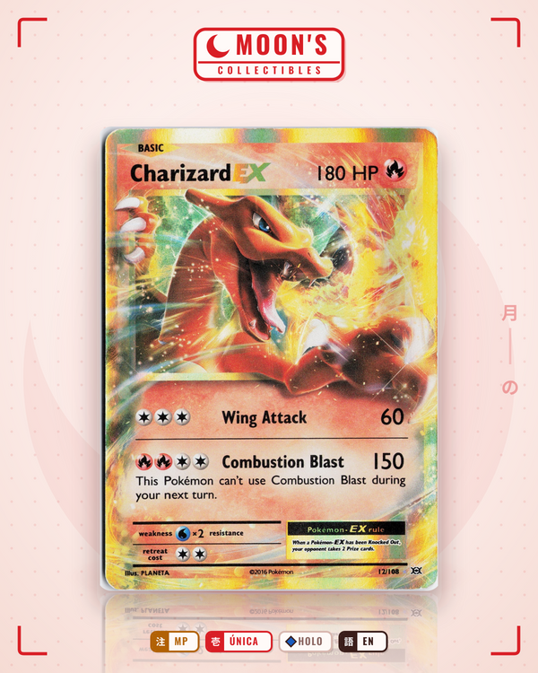 Carta Pokémon Charizard-EX · Evolutions #12/108 (MP) — pieza única en Moon's Collectibles México