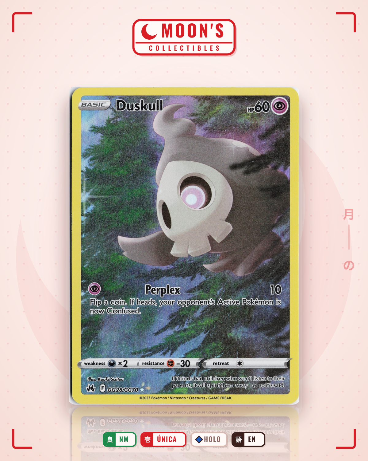 Carta Pokémon Duskull · Crown Zenith Galarian Gallery #GG28/GG70 (NM) — pieza única en Moon's Collectibles México