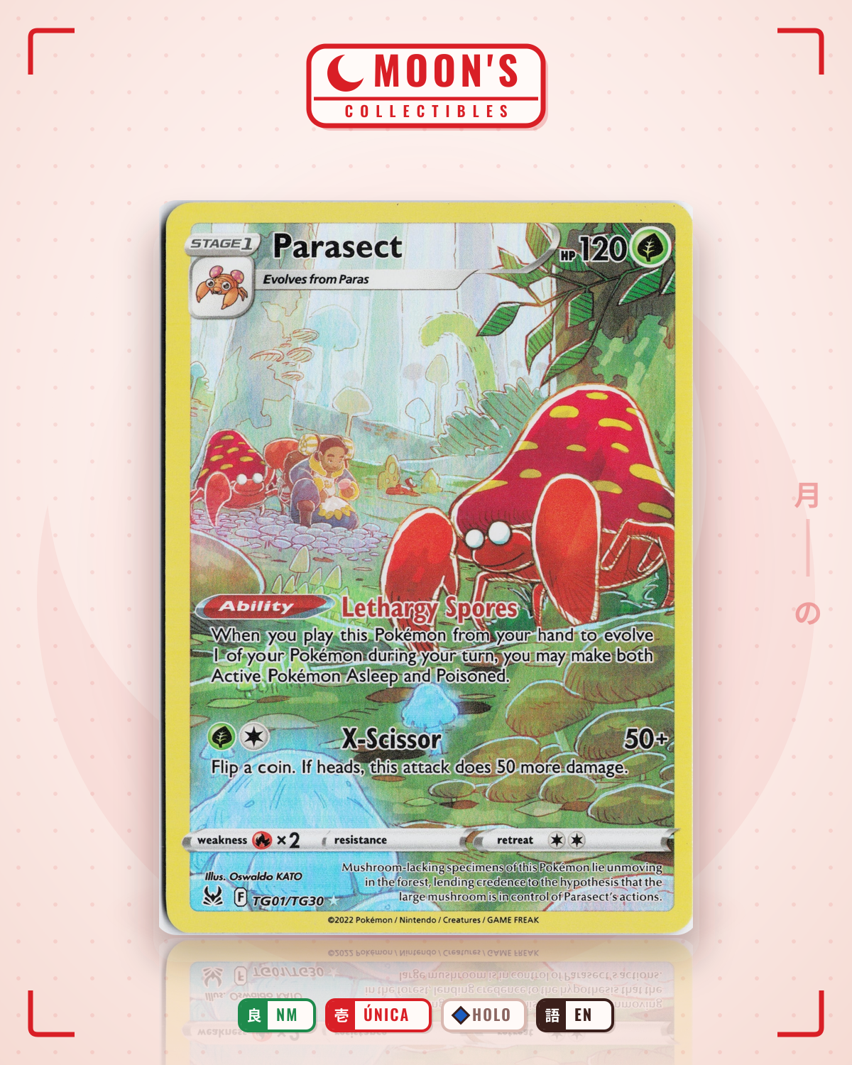 Carta Pokémon Parasect · Lost Origin Trainer Gallery #TG01/TG30 (NM) — pieza única en Moon's Collectibles México