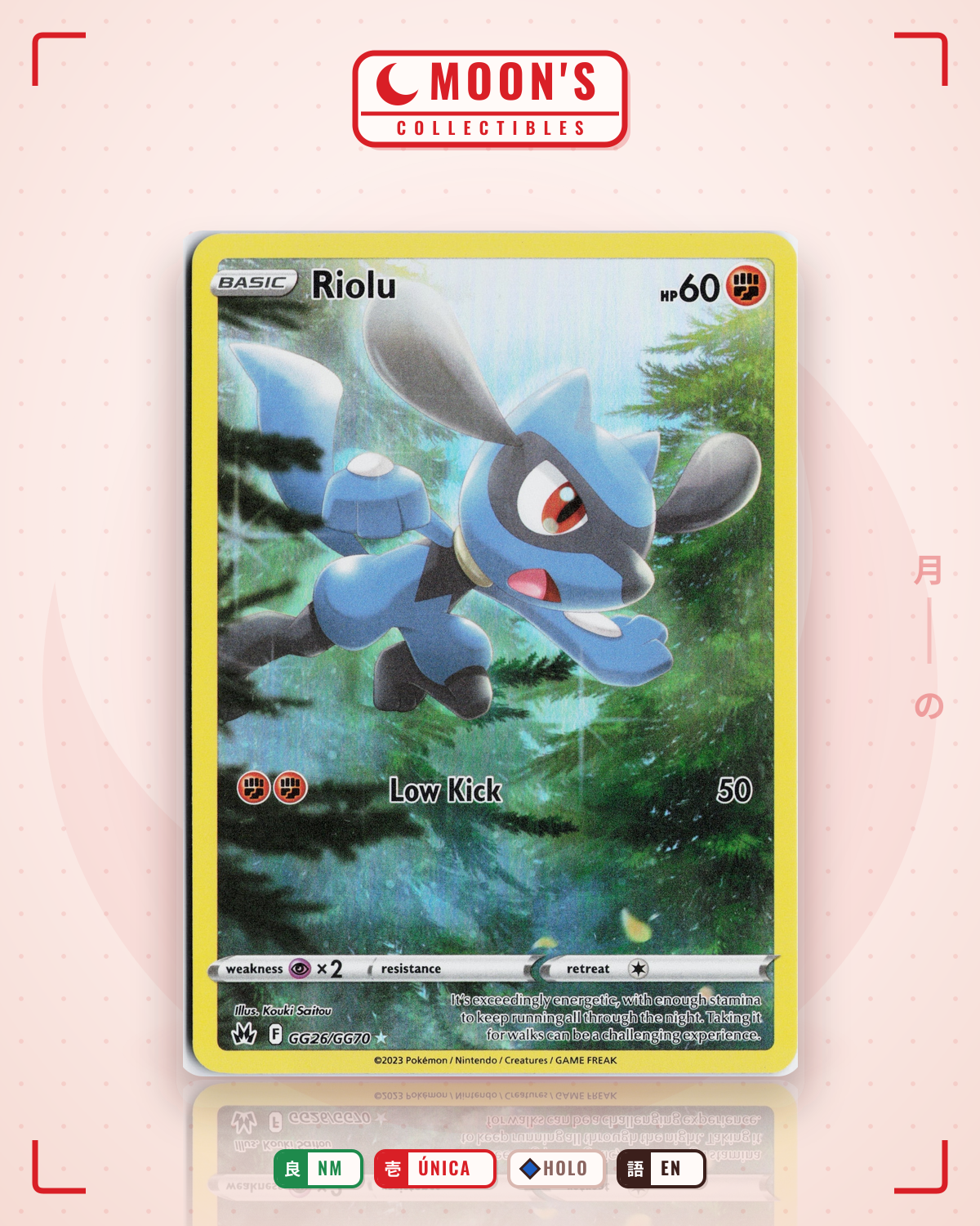 Carta Pokémon Riolu · Crown Zenith Galarian Gallery #GG26/GG70 (NM) — pieza única en Moon's Collectibles México