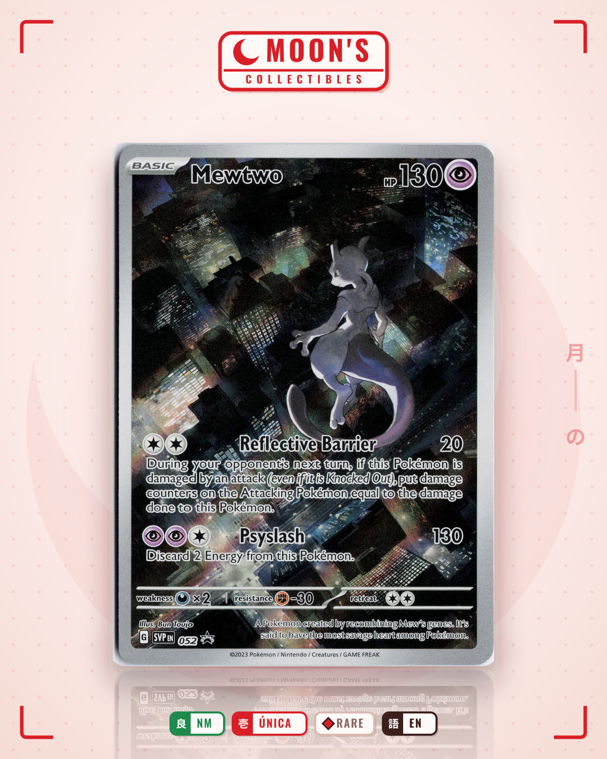 Carta Pokémon Mewtwo · Scarlet & Violet Black Star Promos #052 (NM) — pieza única en Moon's Collectibles México