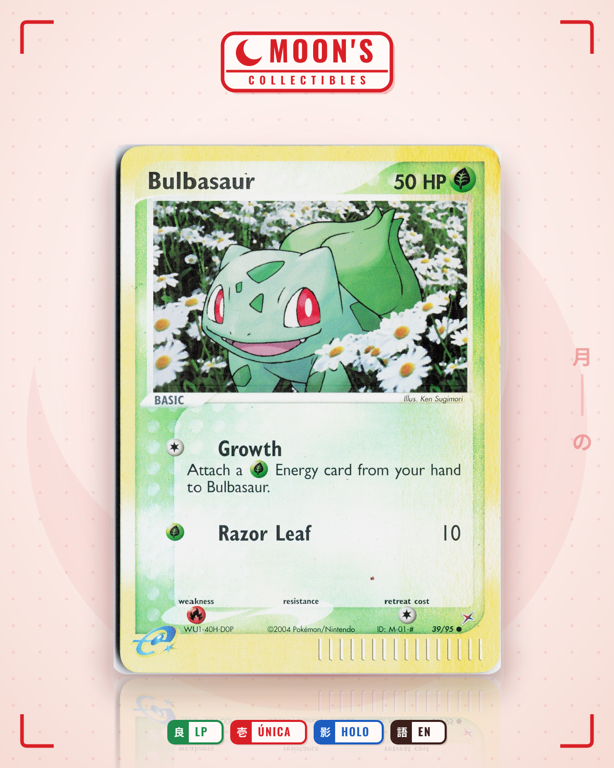 Carta Pokémon Bulbasaur · Team Magma vs Team Aqua #39/95 (LP) — pieza única en Moon's Collectibles México