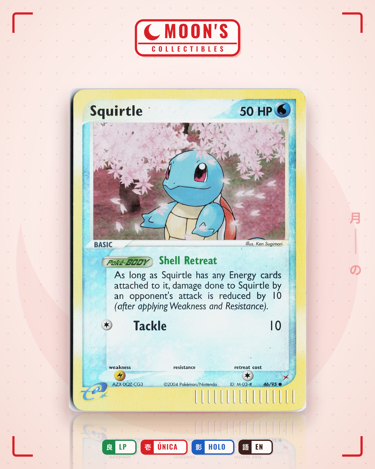 Carta Pokémon Squirtle · Team Magma vs Team Aqua #46/95 (LP) — pieza única en Moon's Collectibles México
