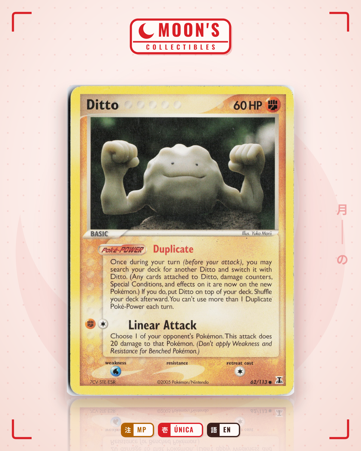 Carta Pokémon Ditto · Delta Species #62/113 (MP) — pieza única en Moon's Collectibles México
