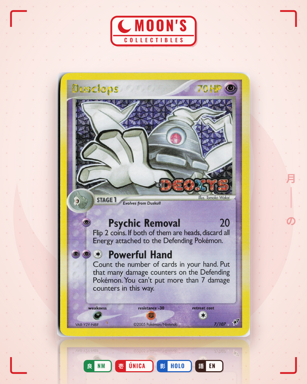 Carta Pokémon Dusclops · Deoxys #7/107 (NM) — pieza única en Moon's Collectibles México