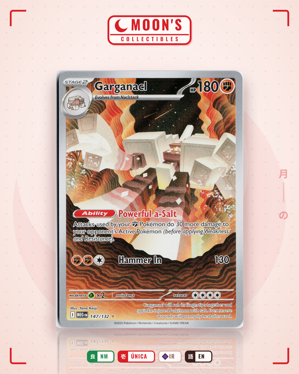 Carta Pokémon Garganacl · Mega Evolution #147/132 (NM) — pieza única en Moon's Collectibles México