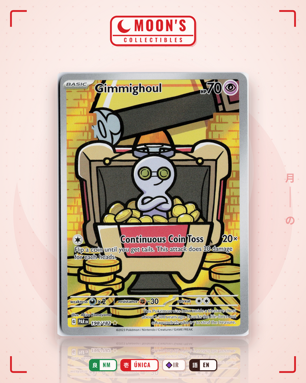 Carta Pokémon Gimmighoul · Paradox Rift #198/182 (NM) — pieza única en Moon's Collectibles México