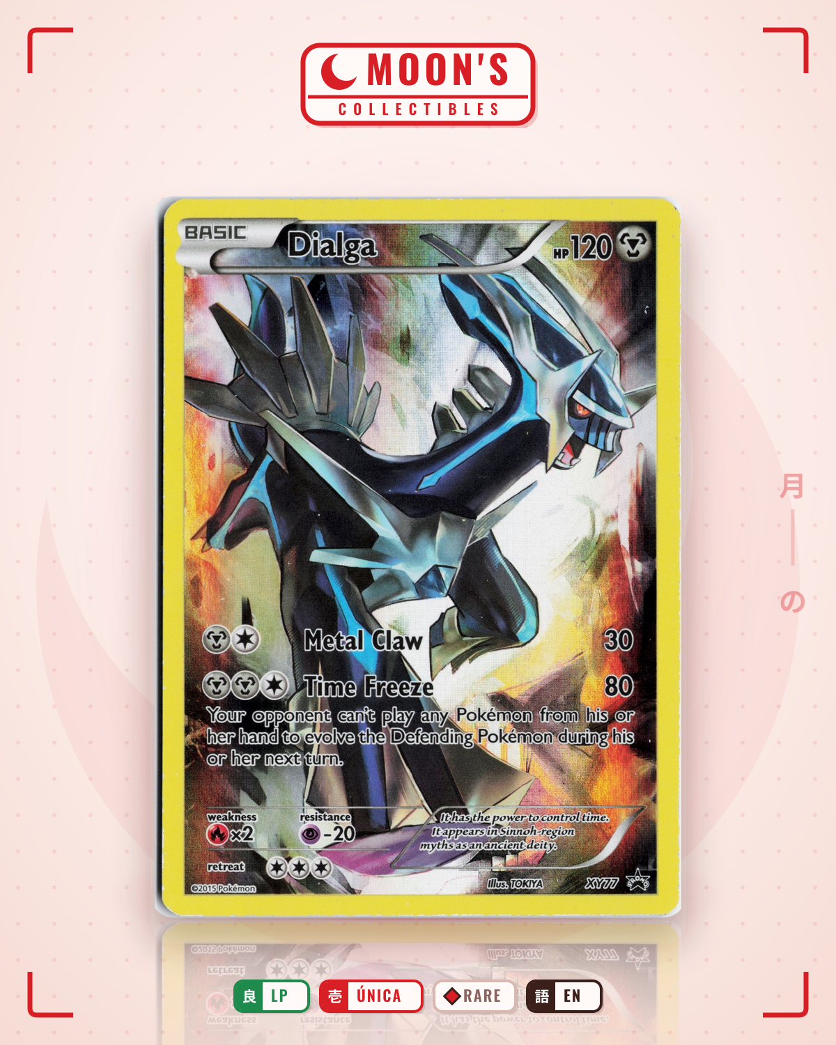 Carta Pokémon Dialga · XY Black Star Promos #XY77 (LP) — pieza única en Moon's Collectibles México
